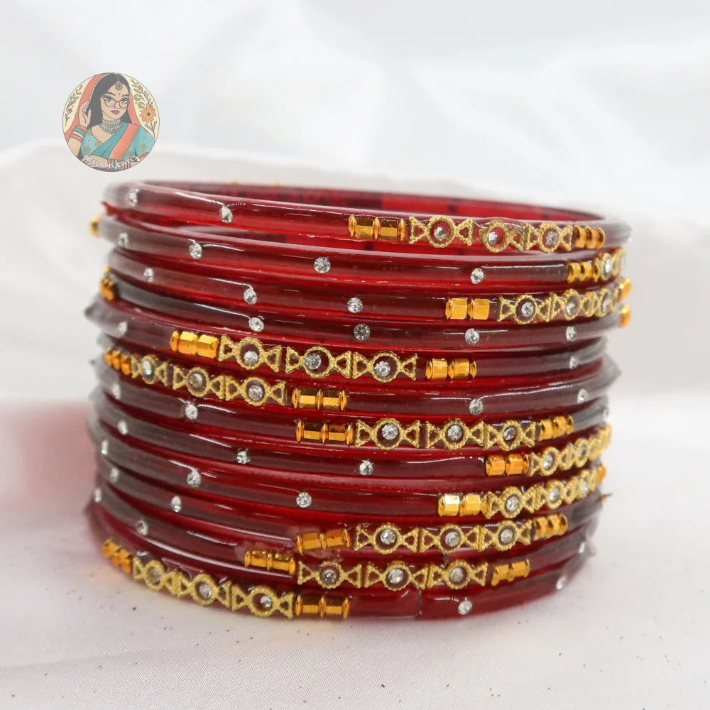 ’Maroon’ Mehwish Glass Bangle Set