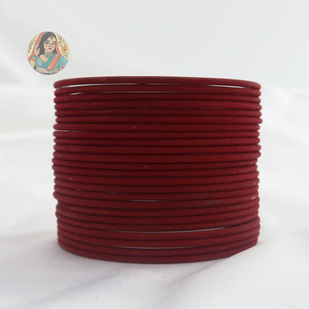 ’Maroon’ Plain Matte Bangle Set
