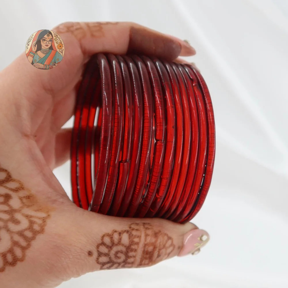 ’Maroon’ Rang Pakka Glass Bangle Set