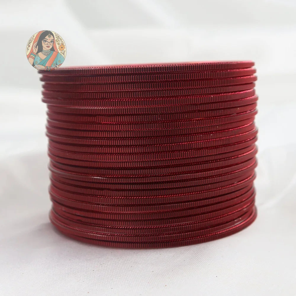 ’Maroon’ Shiny Plain Bangle Set