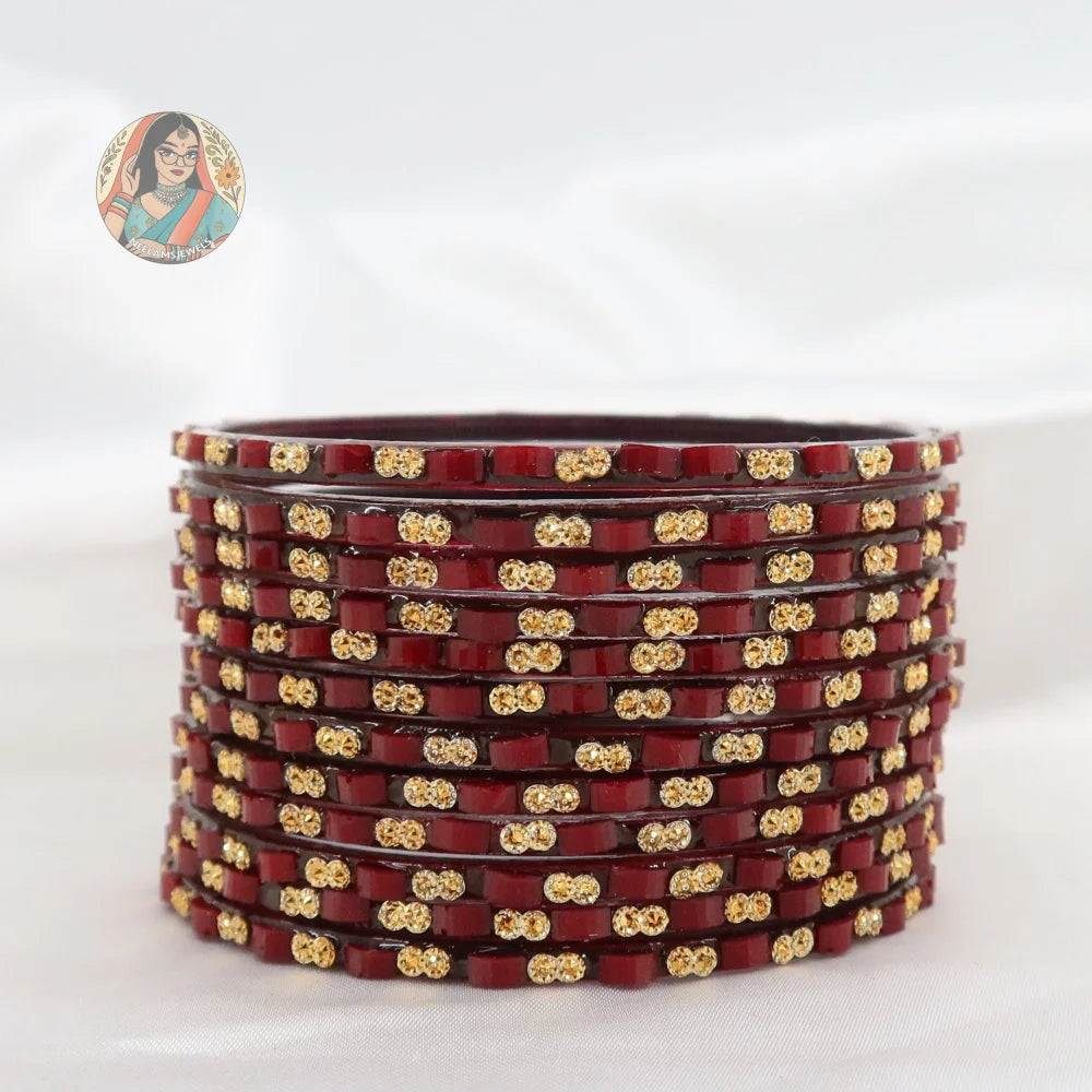 ’Maroon’ Tara Glass Bangle Set