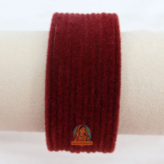 ’Maroon’ Velvet Bangle Set 2.10
