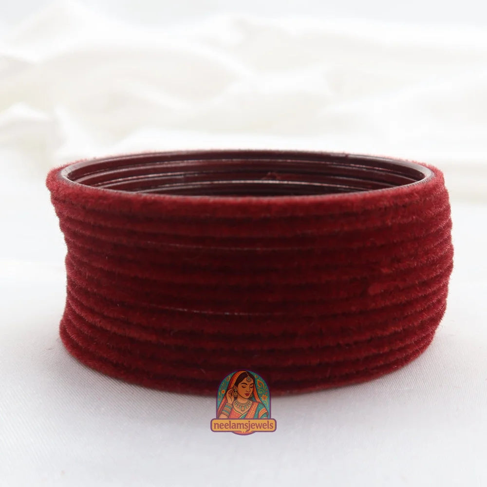 ’Maroon’ Velvet Bangle Set 2.10