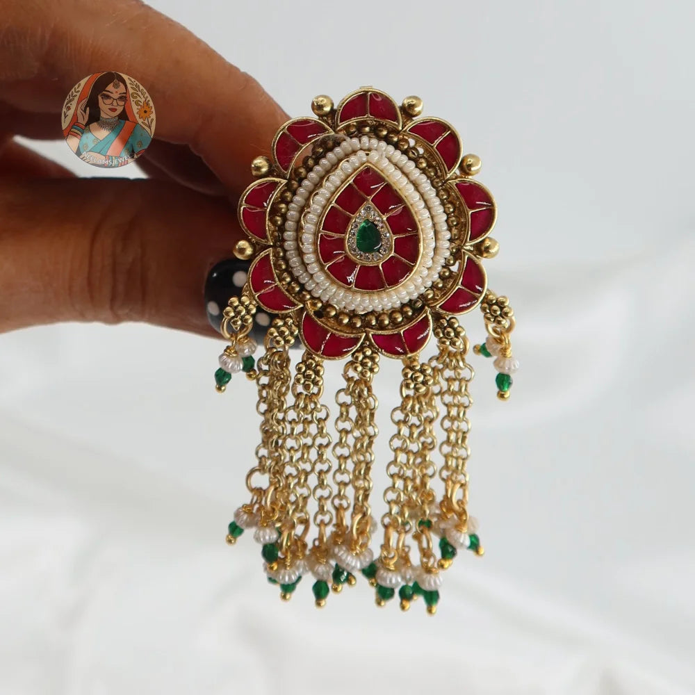 Meenakari Kundan Heritage Ring