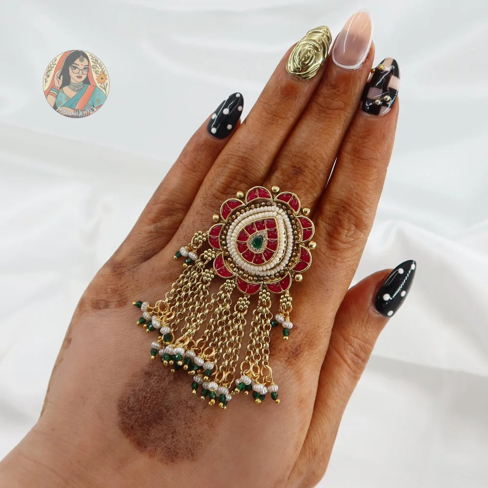 Meenakari Kundan Heritage Ring