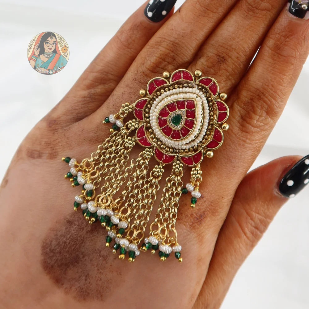 Meenakari Kundan Heritage Ring