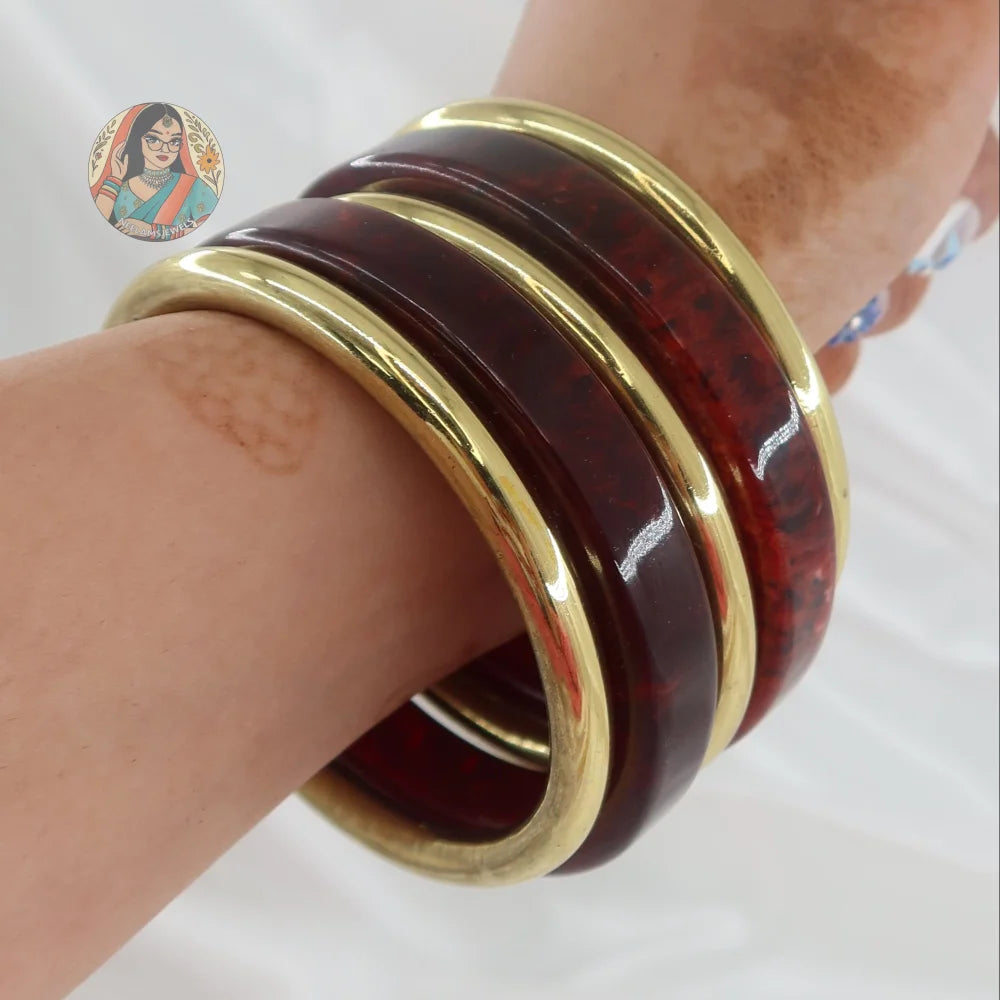 Meera Resin/Brass Bangle Stack