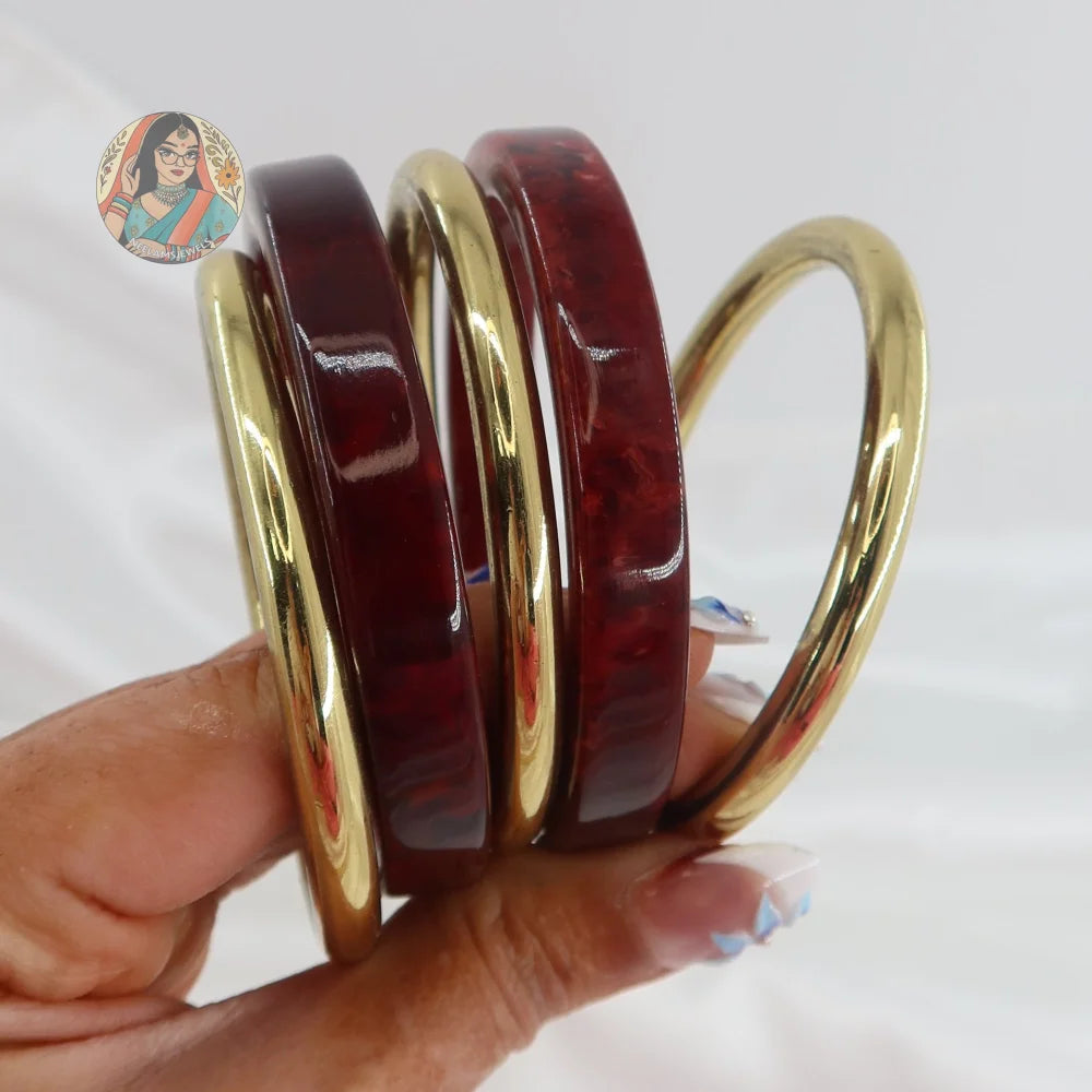 Meera Resin/Brass Bangle Stack