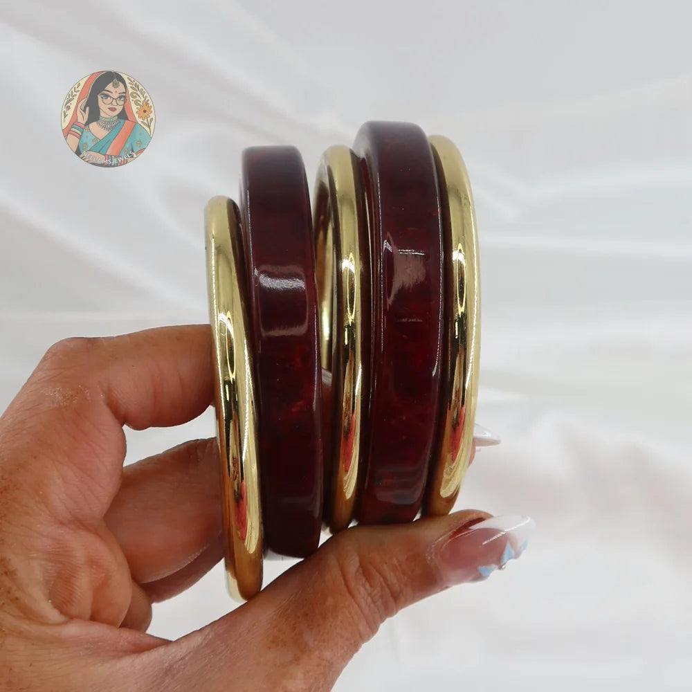 Meera Resin/Brass Bangle Stack