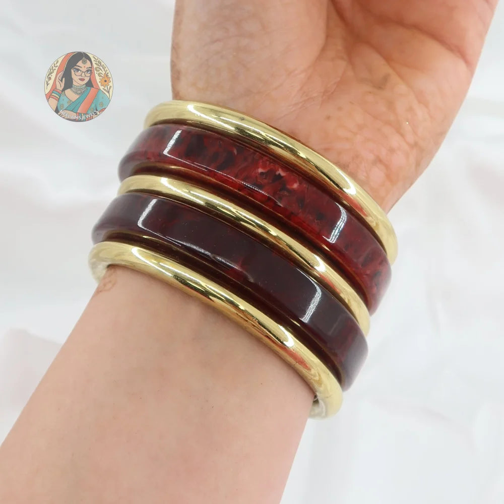 Meera Resin/Brass Bangle Stack