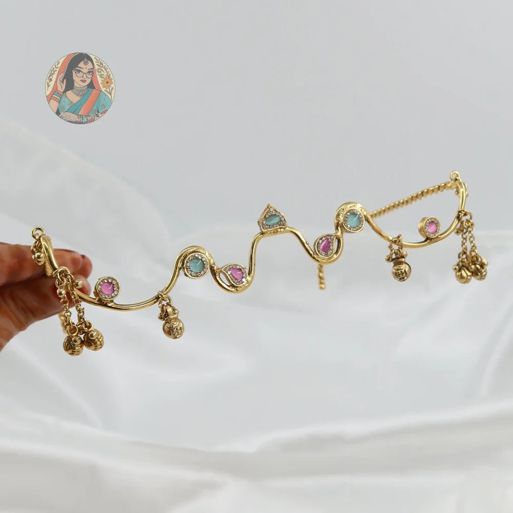 Megha Gold Facelet - Mint/Baby Pink