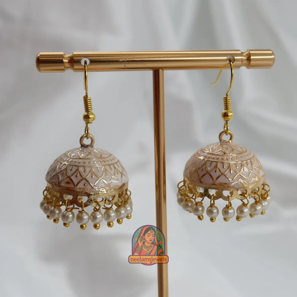 Mehfil Meenakari Jhumka Cream