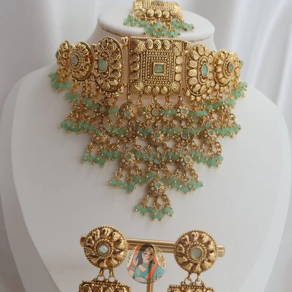 Mira Necklace Set (Green)