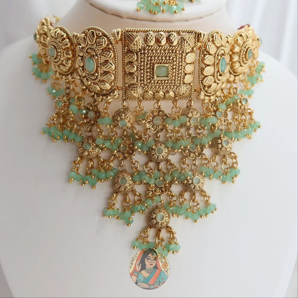 Mira Necklace Set (Green)