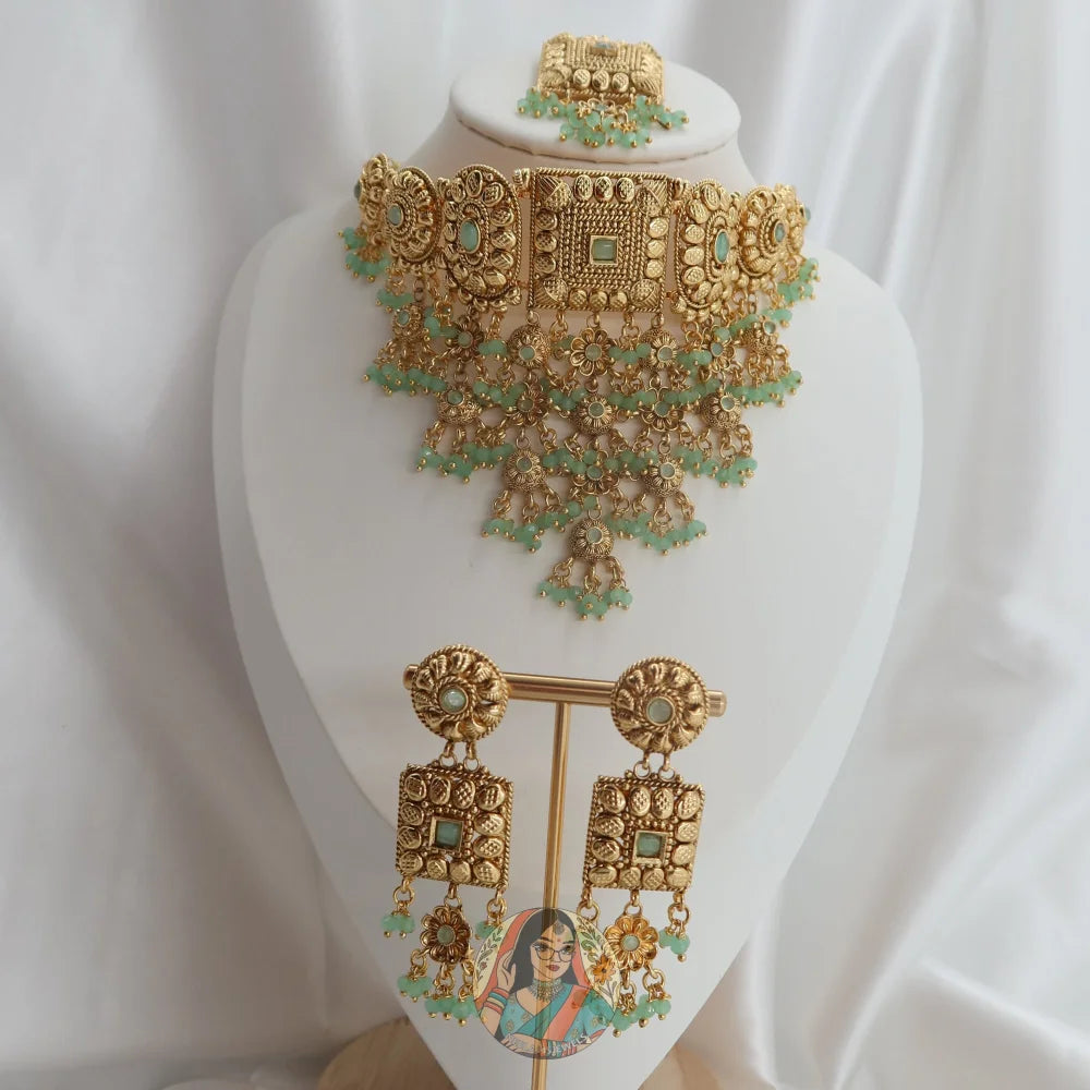 Mira Necklace Set (Green)