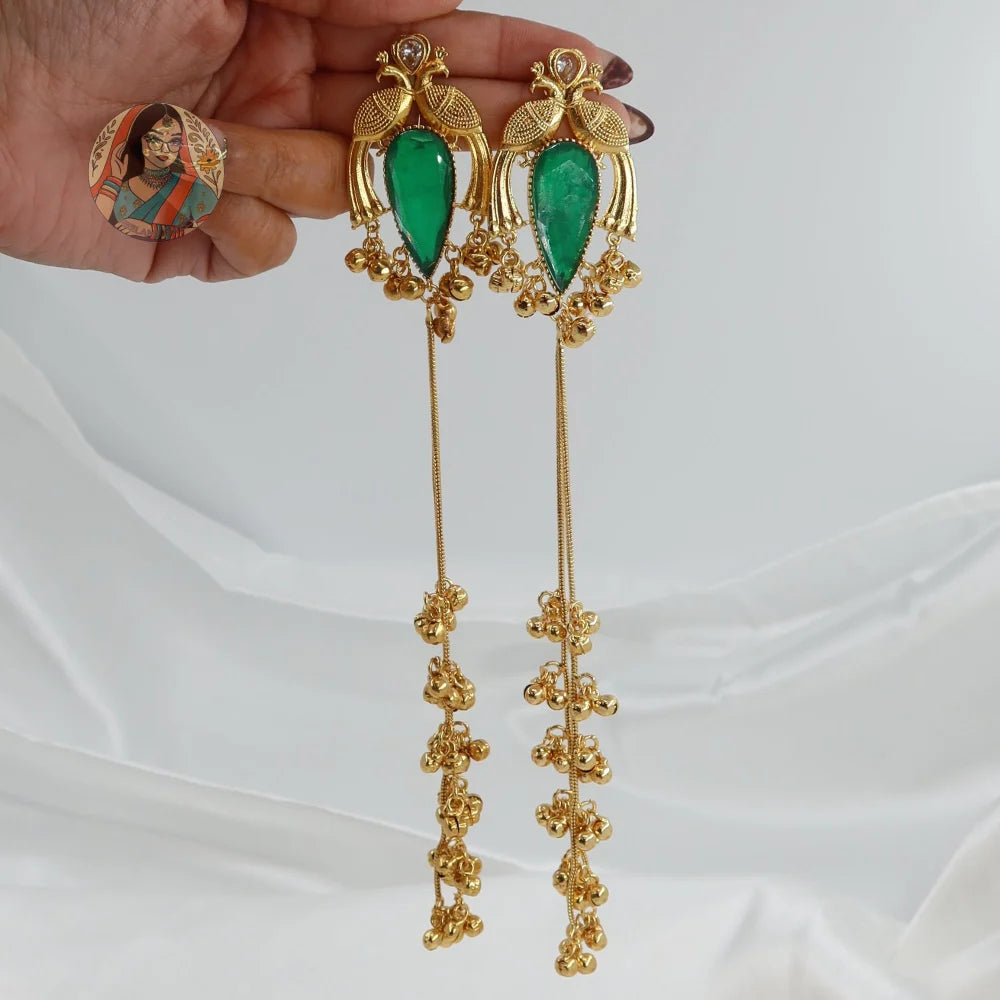 Morni Kashmiri Earrings - Green