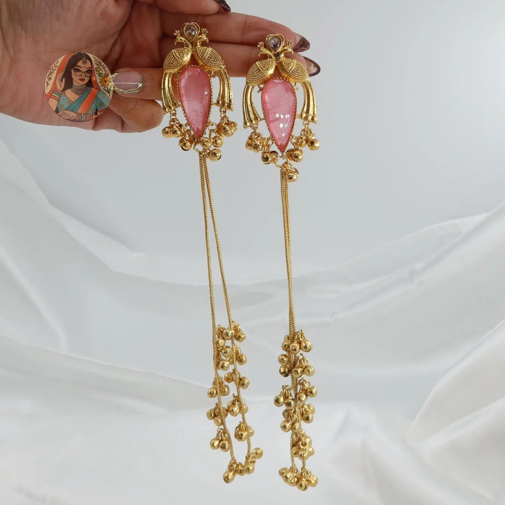Morni Kashmiri Earrings - Pink
