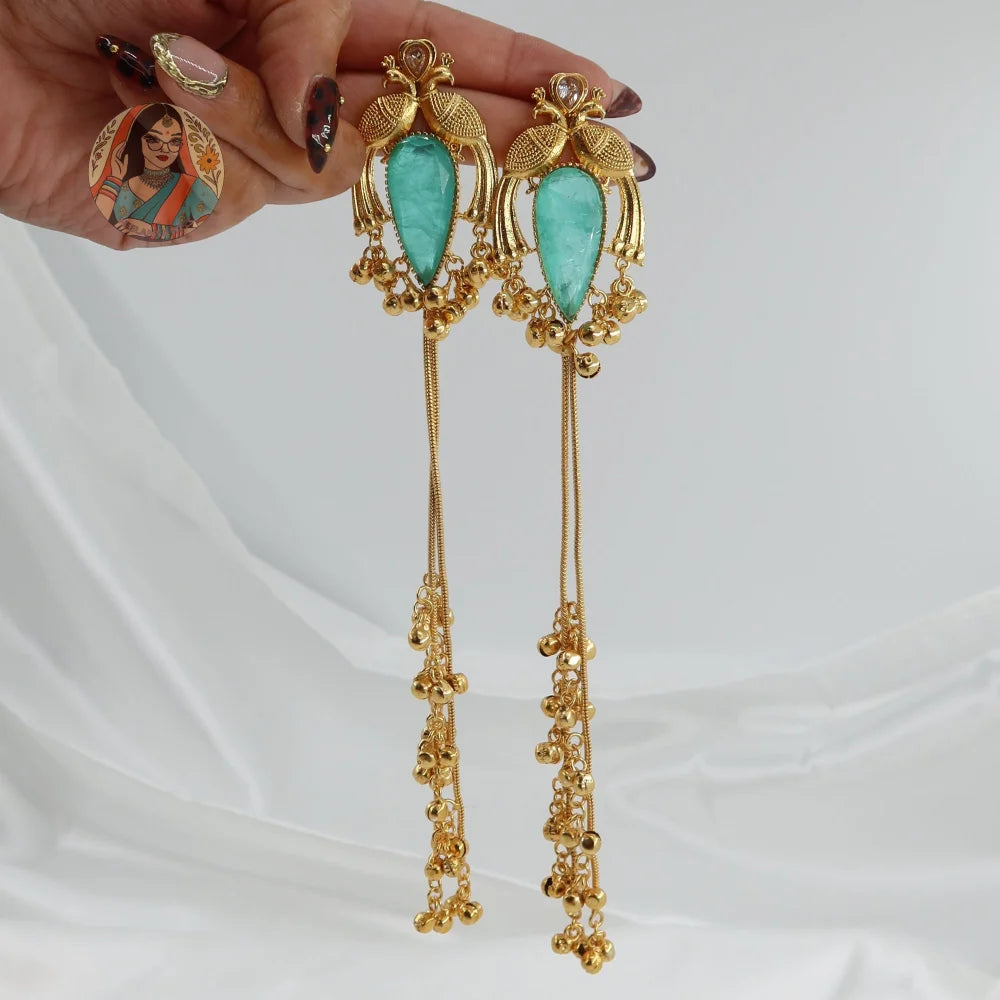 Morni Kashmiri Earrings - Sky Blue