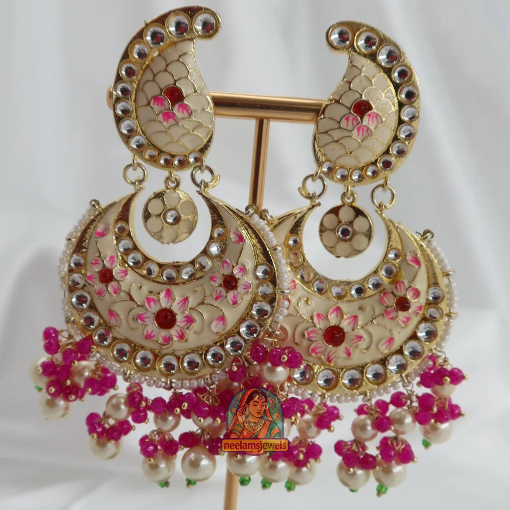 Morni - Meenakari Earrings Cream