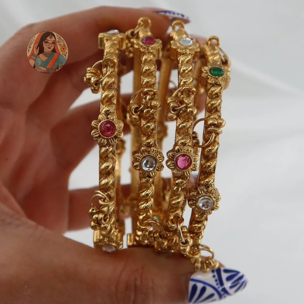 Multi-Phool Ghungroo Bangles (4)