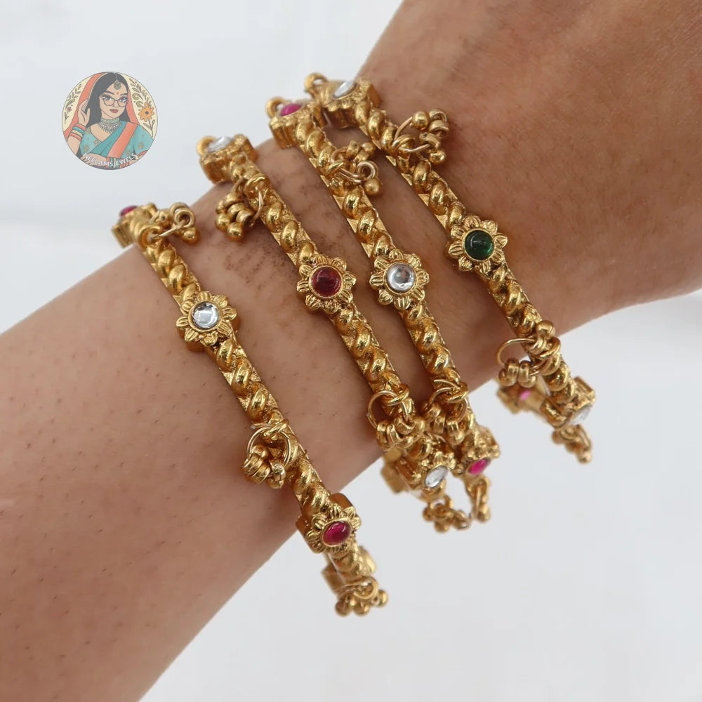 Multi-Phool Ghungroo Bangles (4)