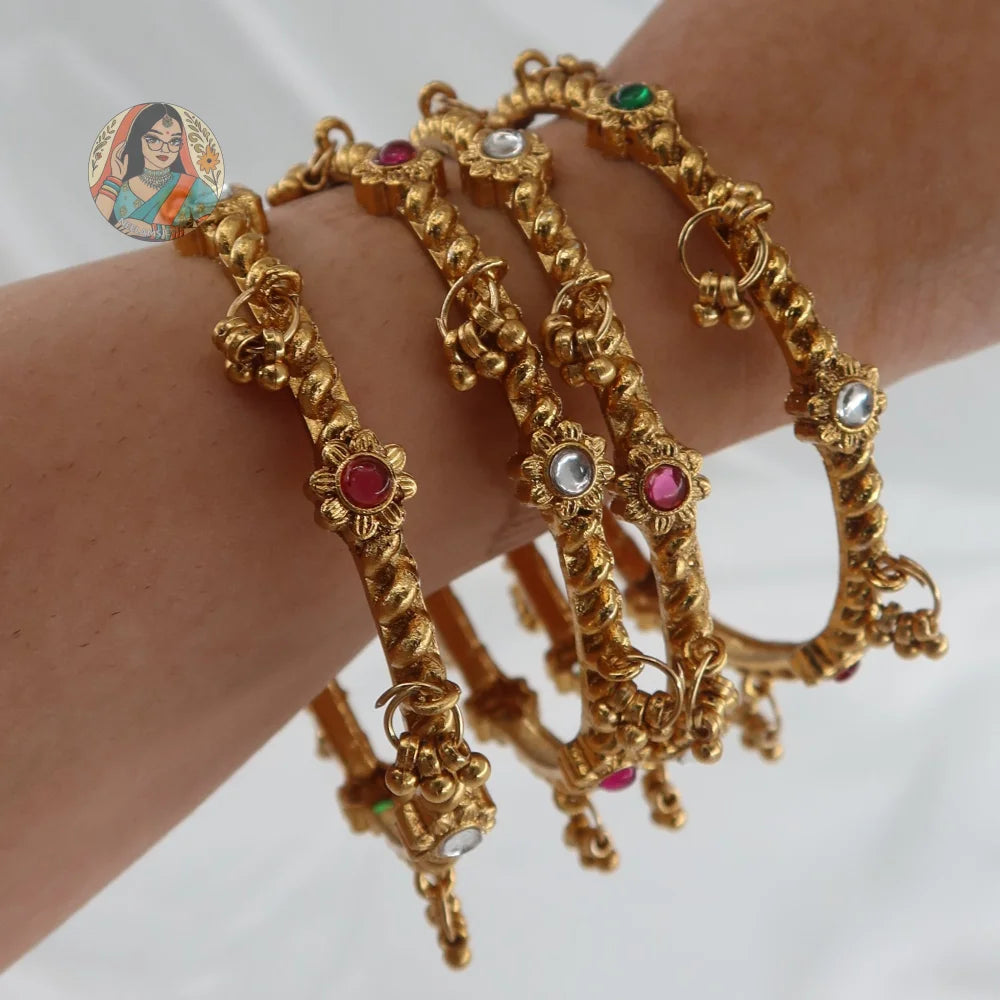 Multi-Phool Ghungroo Bangles (4)