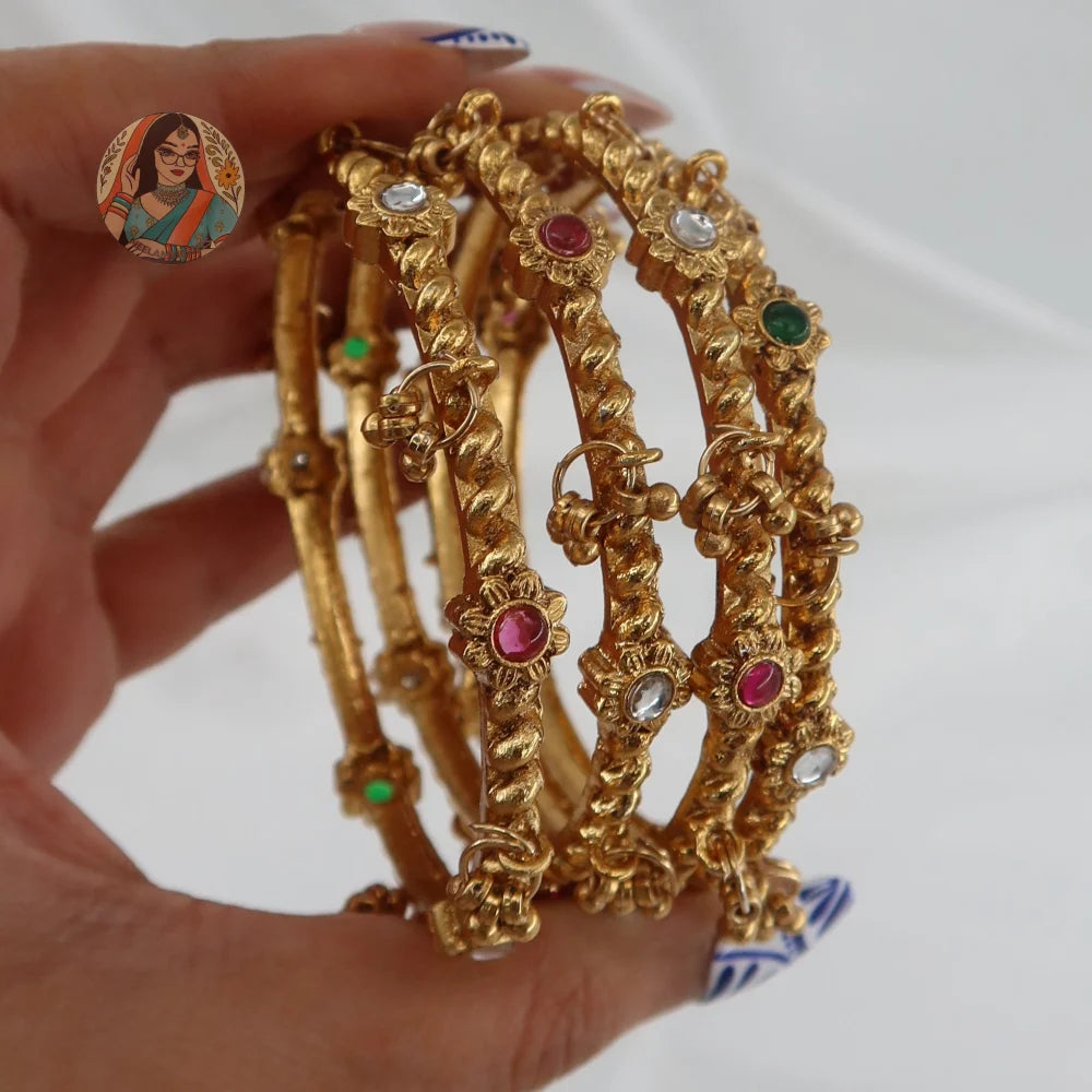 Multi-Phool Ghungroo Bangles (4)