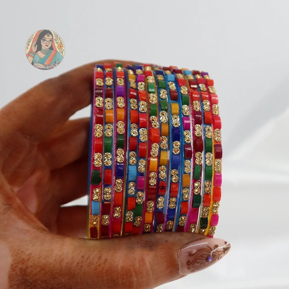 ’Multicolor’ Tara Glass Bangle Set