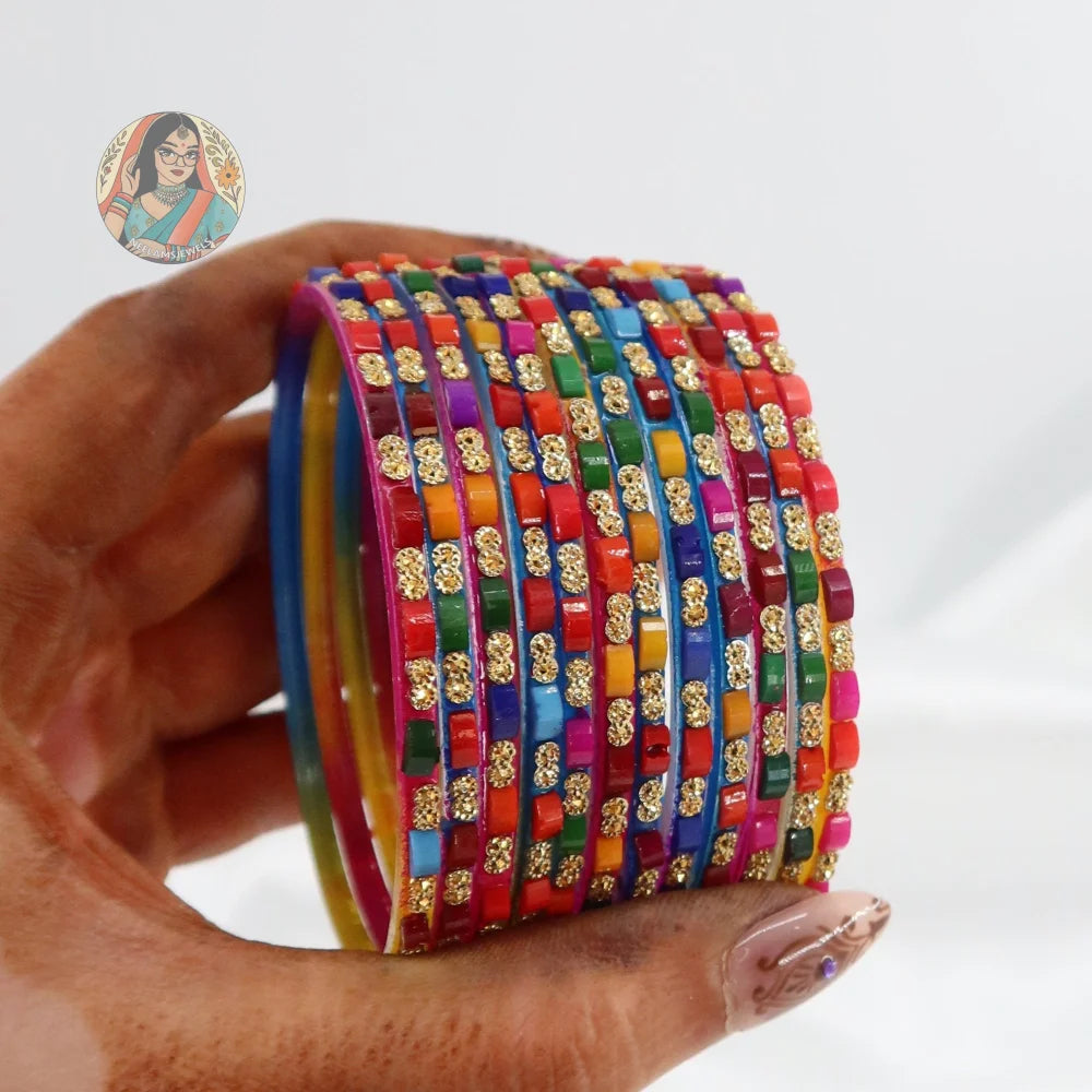 ’Multicolor’ Tara Glass Bangle Set