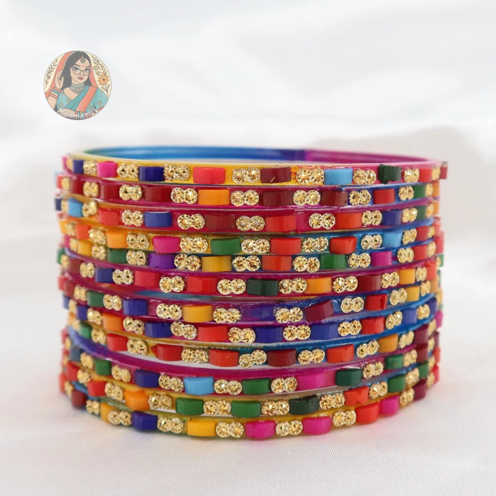 ’Multicolor’ Tara Glass Bangle Set