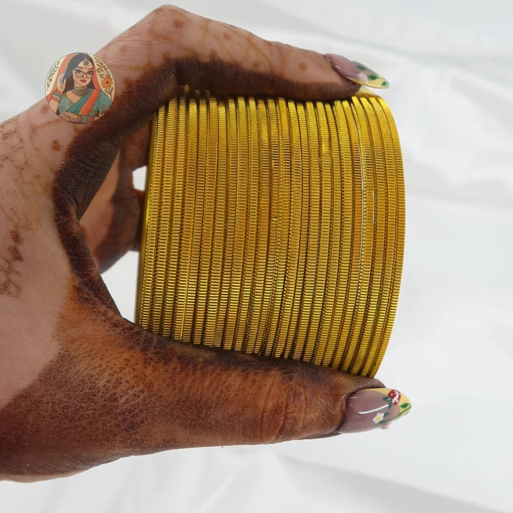 ’Mustard’ Shiny Plain Bangle Set