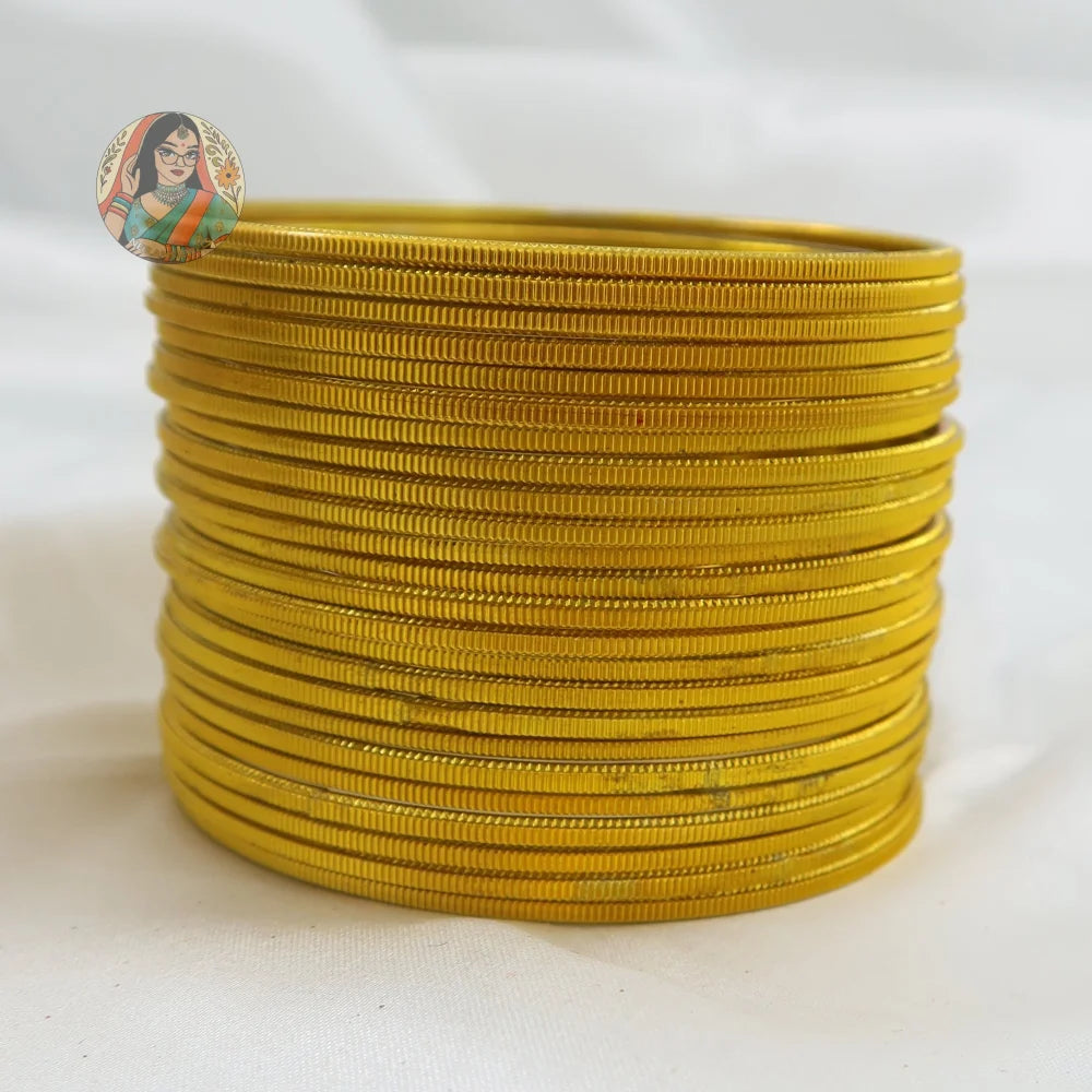 ’Mustard’ Shiny Plain Bangle Set