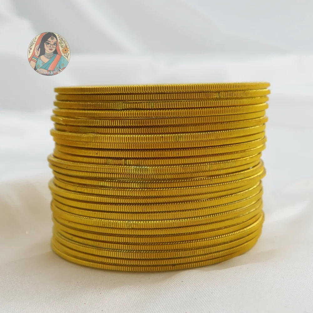 ’Mustard’ Shiny Plain Bangle Set