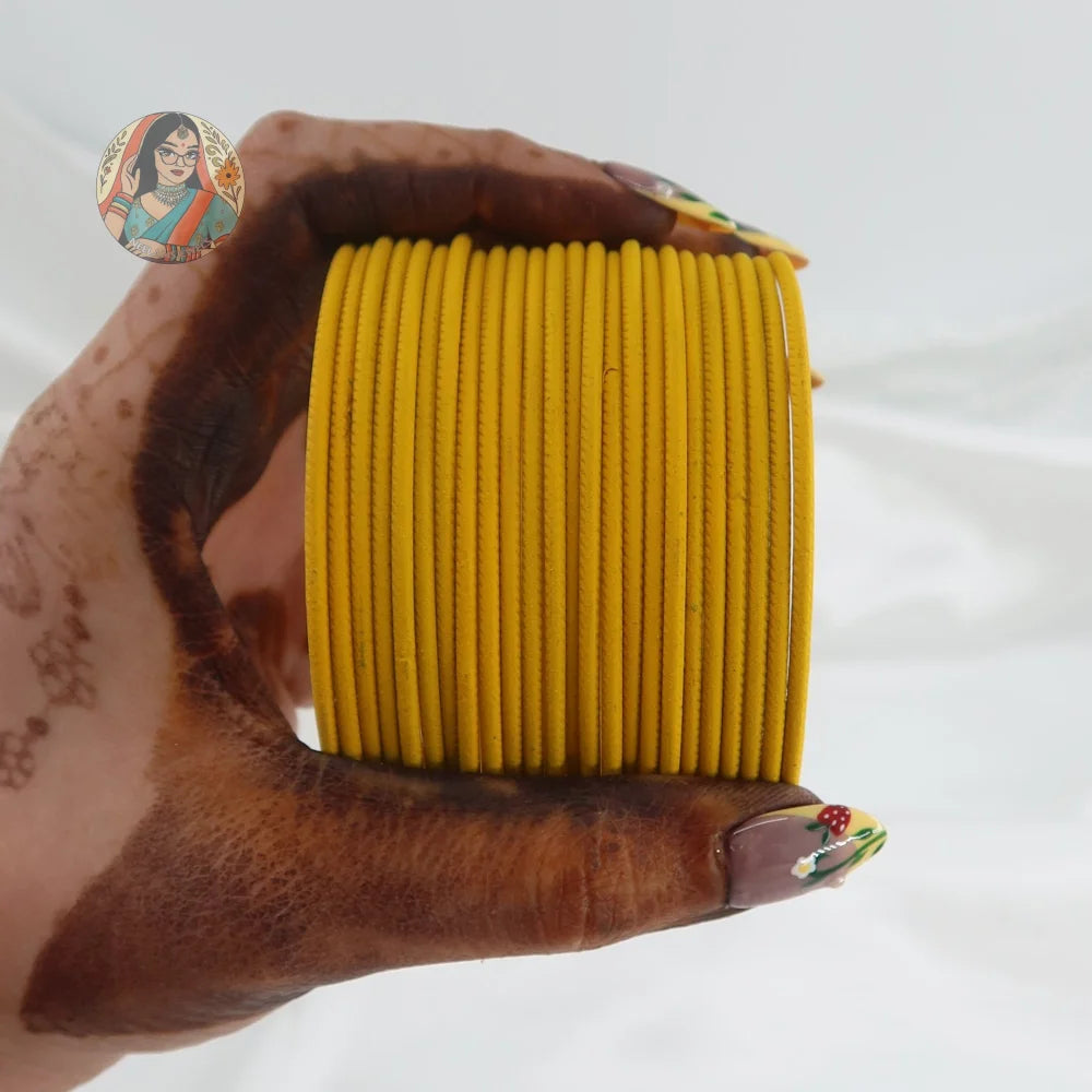 ’Mustard Yellow’ Plain Matte Bangle Set