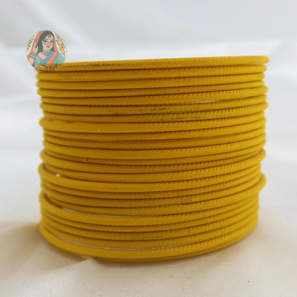 ’Mustard Yellow’ Plain Matte Bangle Set