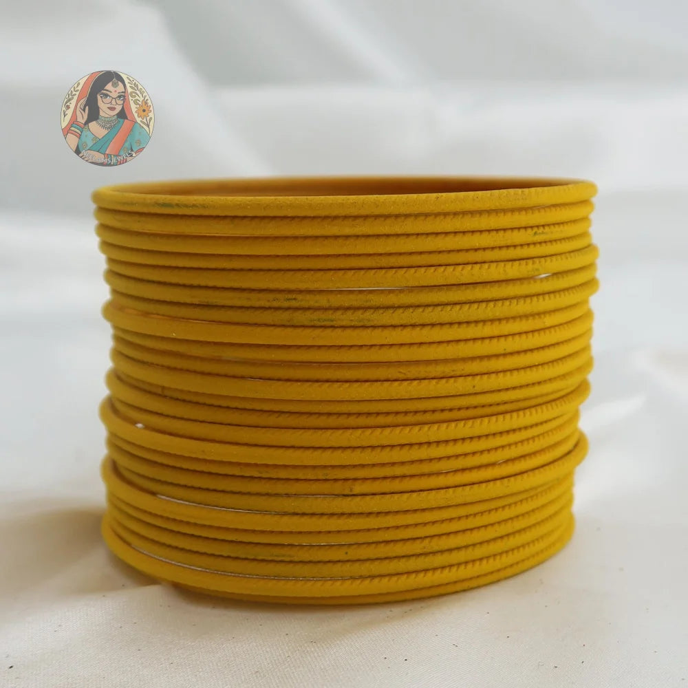 ’Mustard Yellow’ Plain Matte Bangle Set