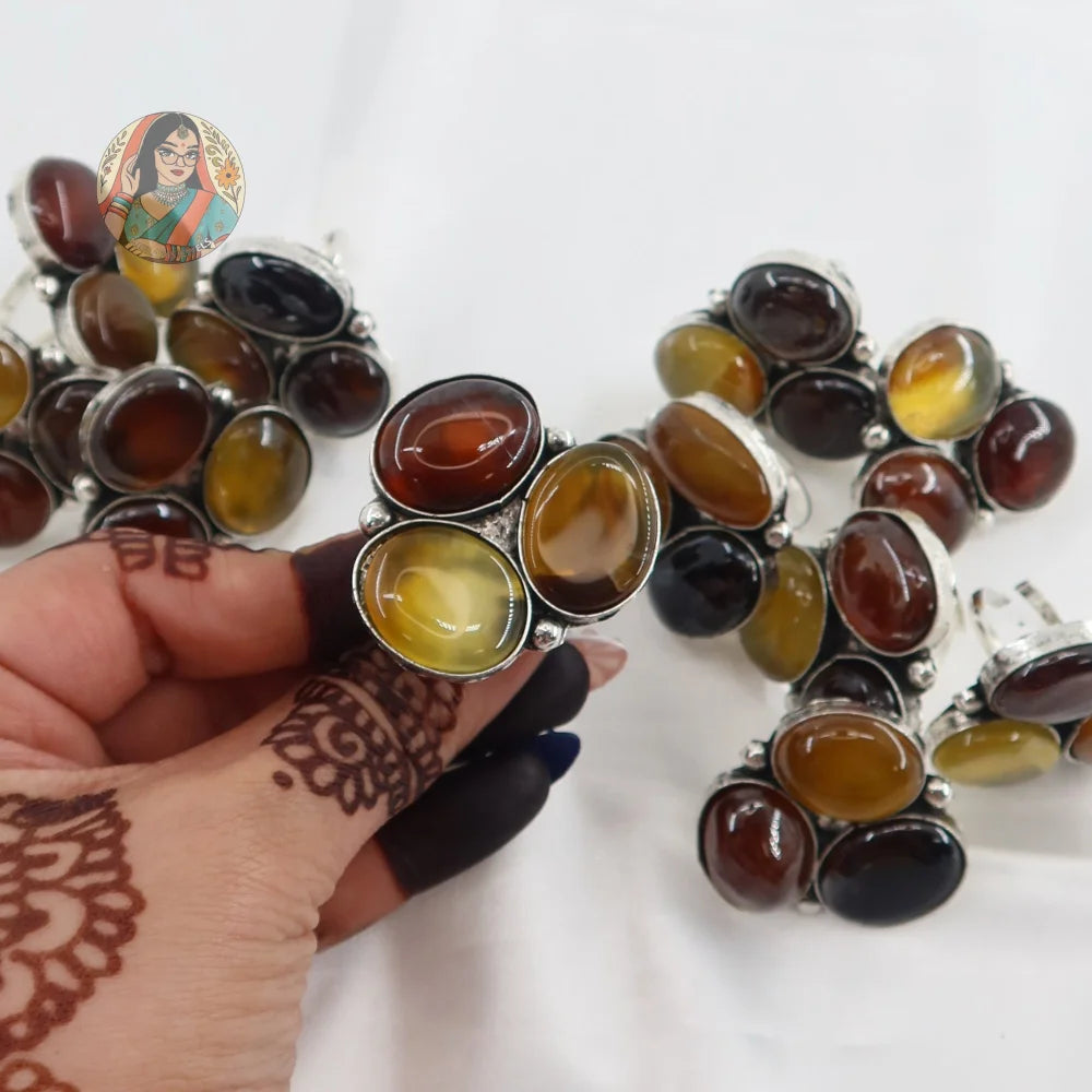 Natural Tri-Stone Ring I