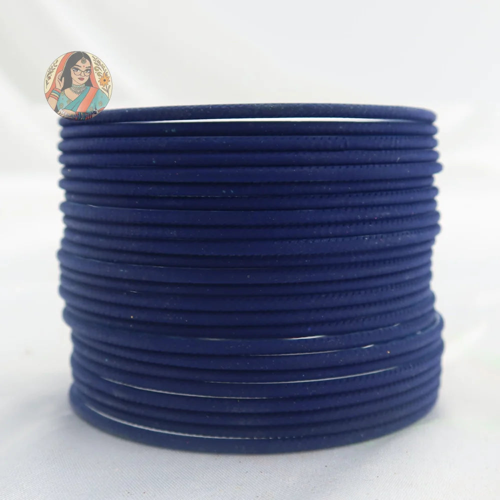’Navy Blue’ Plain Matte Bangle Set