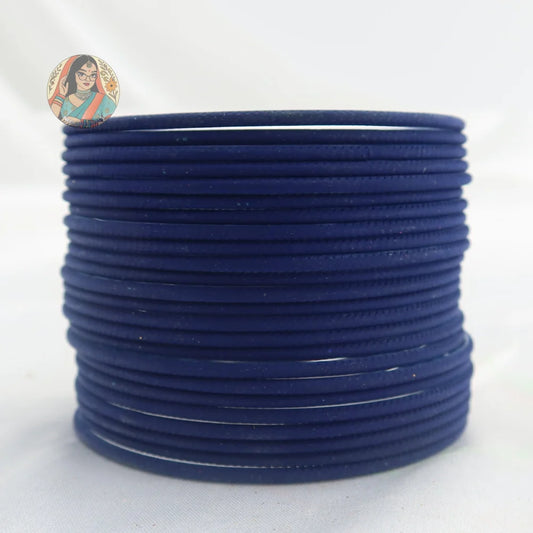 ’Navy Blue’ Plain Matte Bangle Set