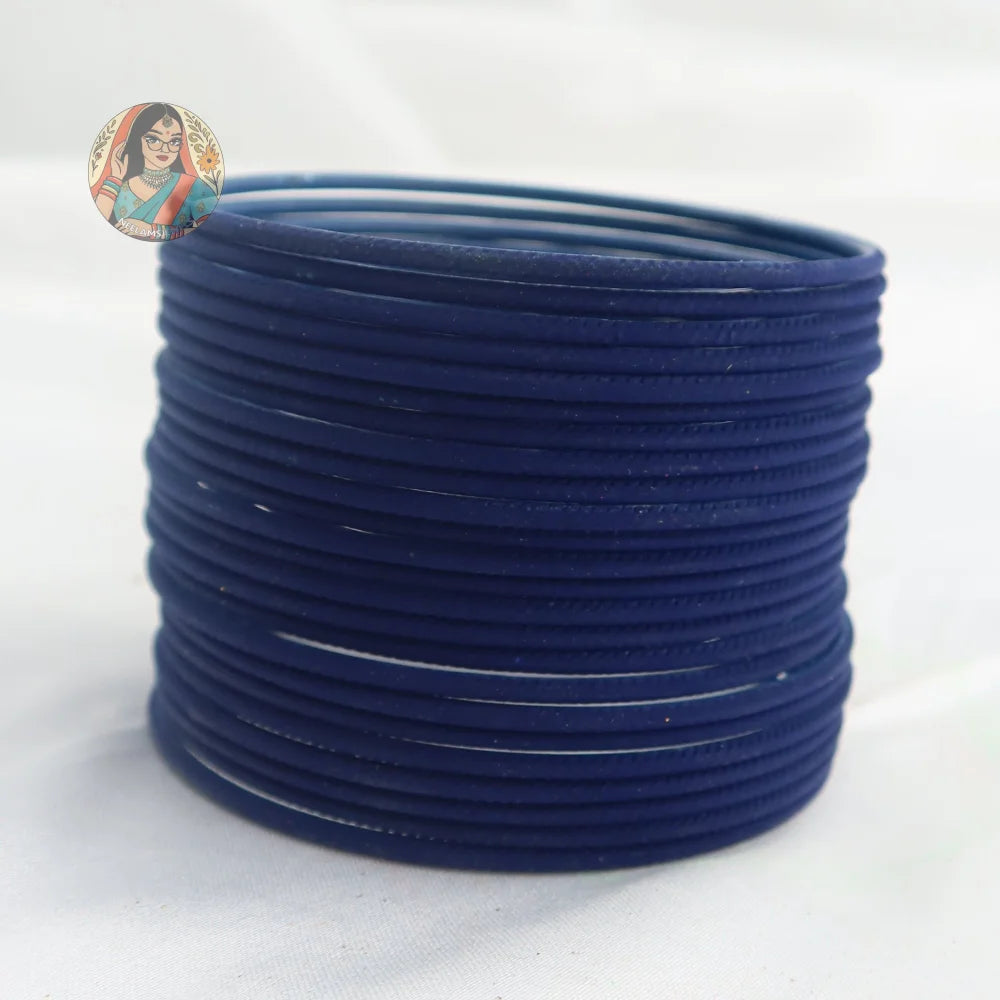 ’Navy Blue’ Plain Matte Bangle Set