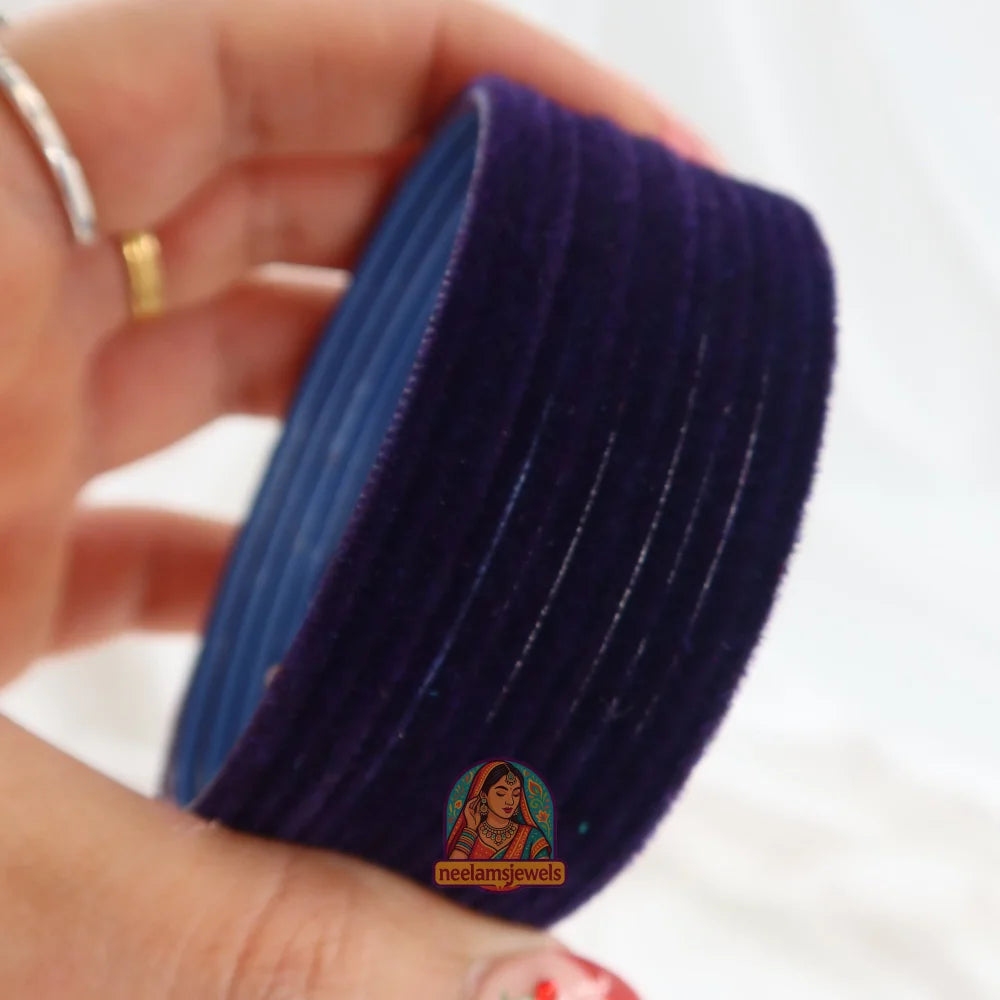 ’Navy Blue’ Velvet Bangle Set 2.10