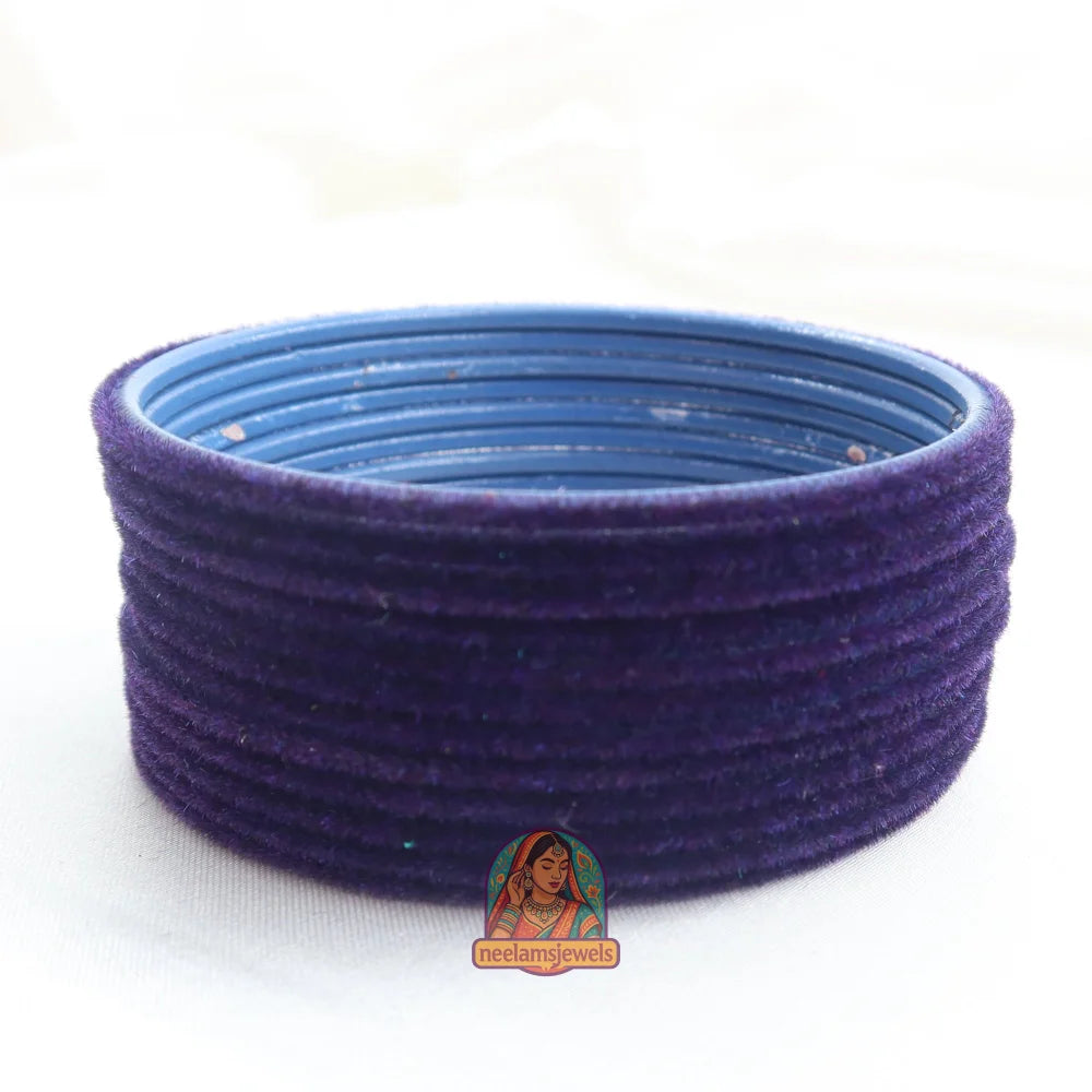 ’Navy Blue’ Velvet Bangle Set 2.10