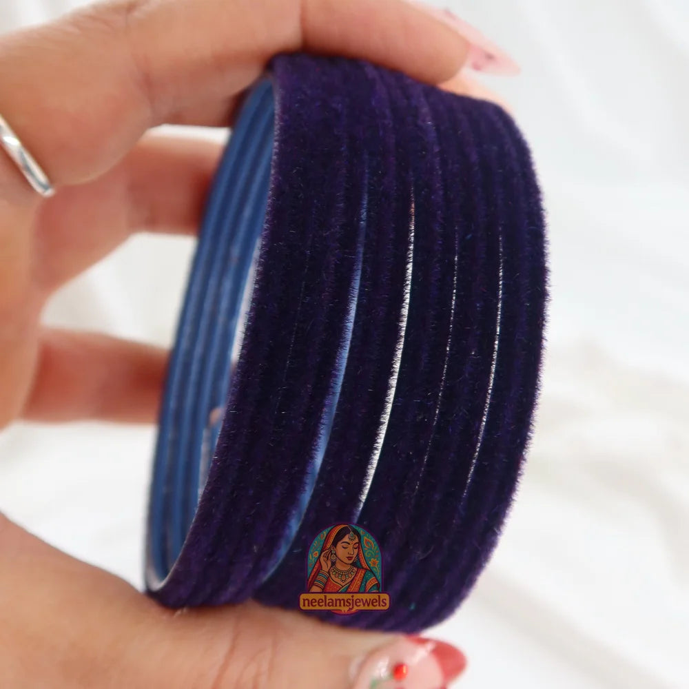 ’Navy Blue’ Velvet Bangle Set 2.10