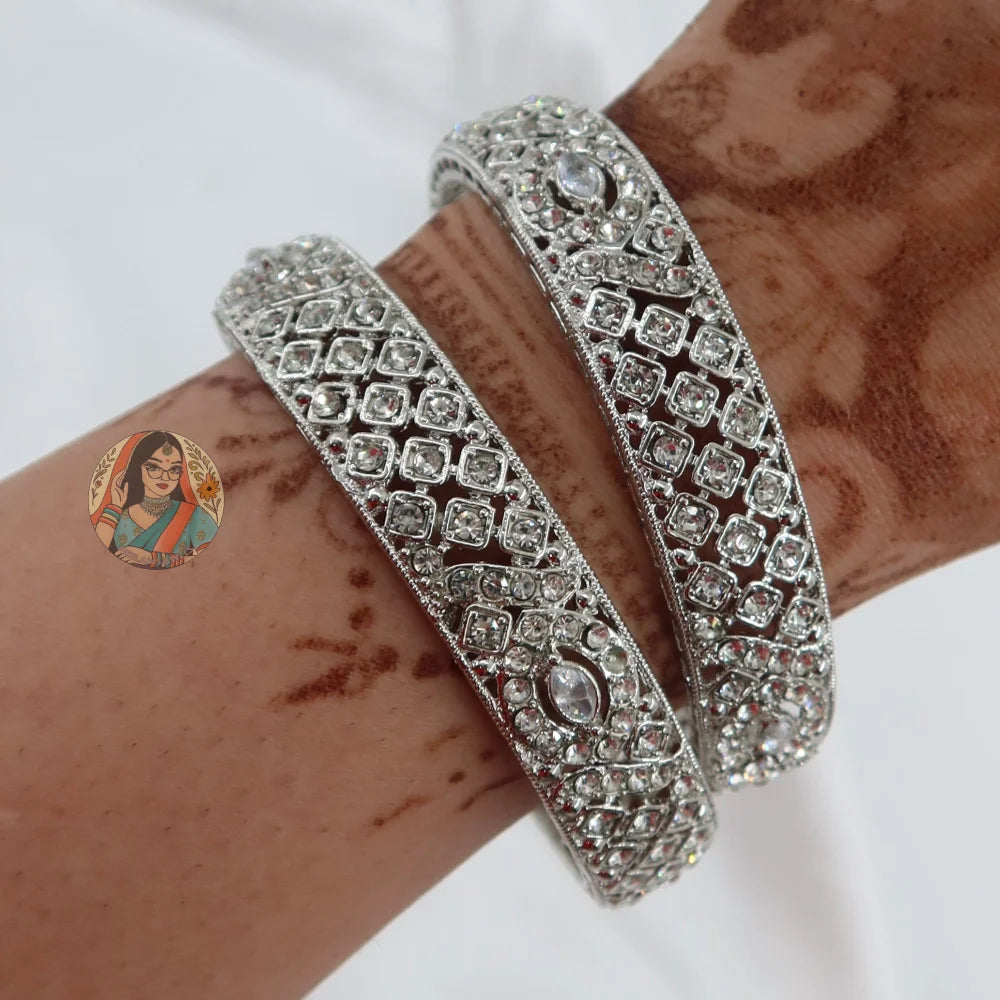 Nazar Silver AD Bangles