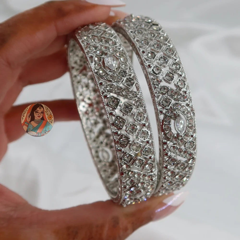 Nazar Silver AD Bangles