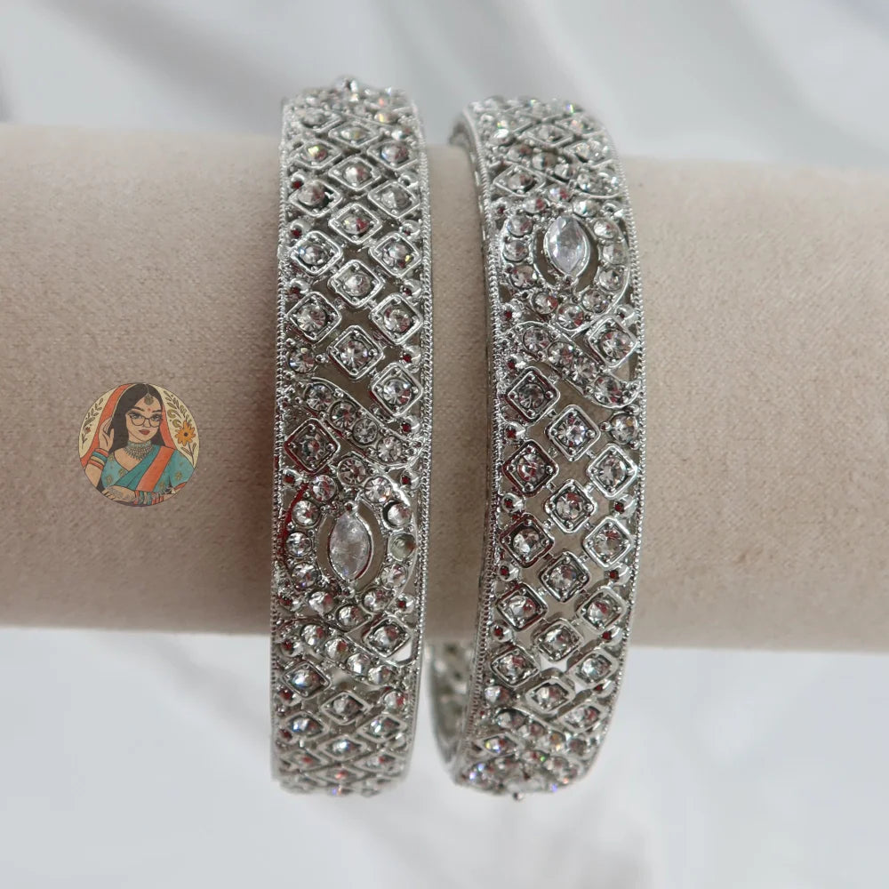 Nazar Silver AD Bangles