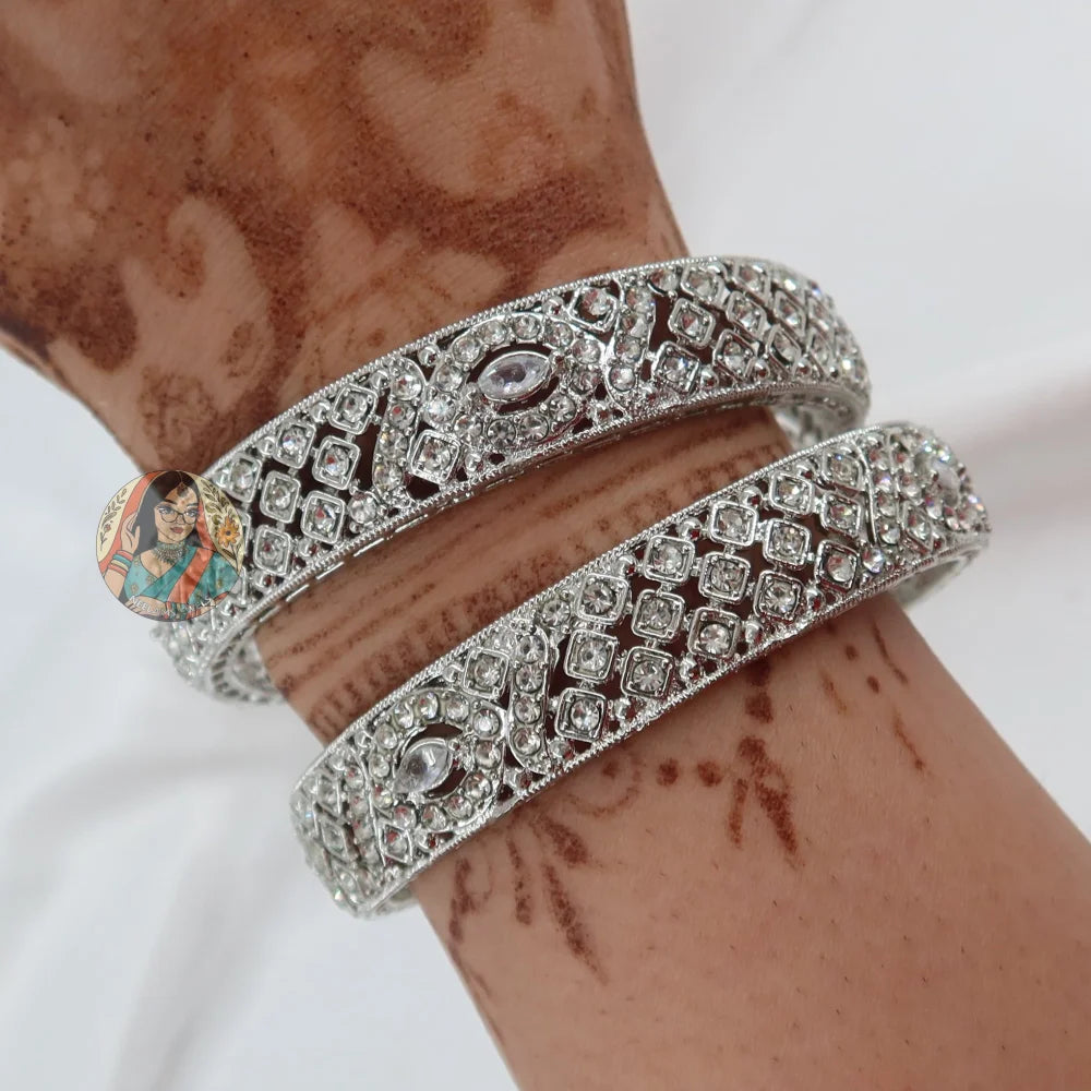 Nazar Silver AD Bangles
