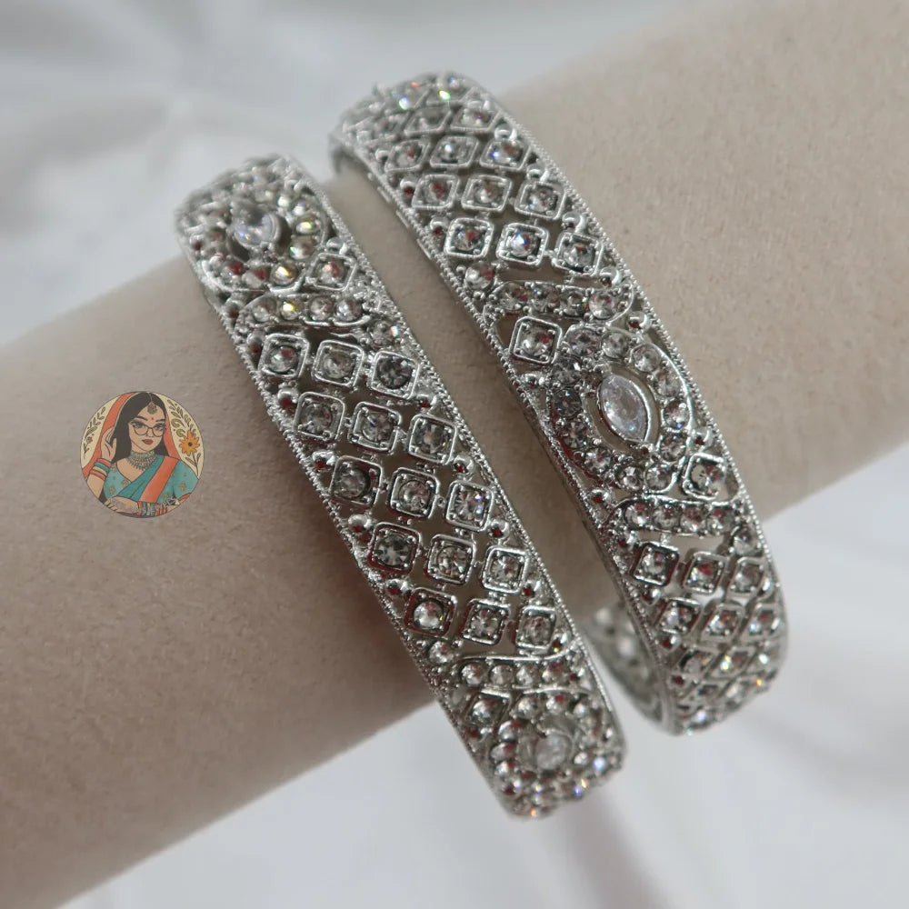 Nazar Silver AD Bangles