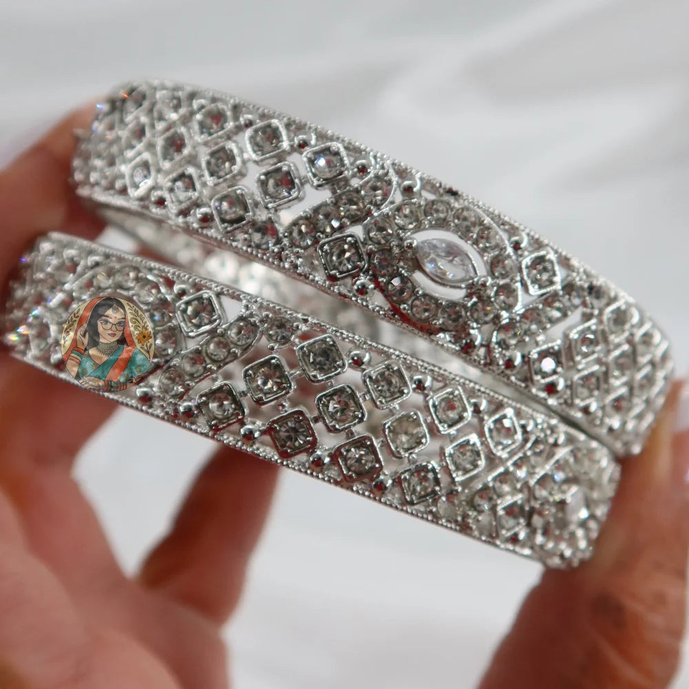 Nazar Silver AD Bangles