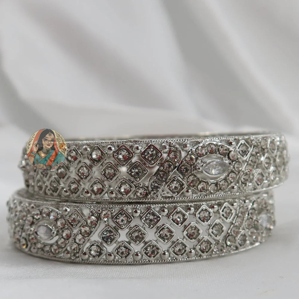 Nazar Silver AD Bangles